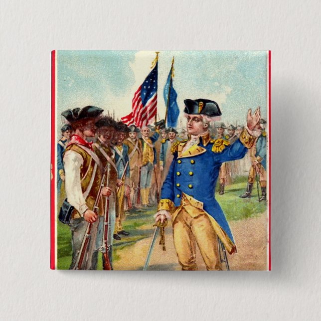 George Washington Patriotic 15 Cm Square Badge (Front)