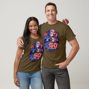 George Washington Patriotic Fireworks Graphic T-Shirt