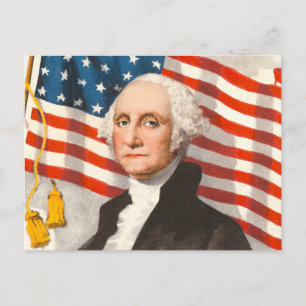 George Washington Patriotic U.S. Flag July 4th Postcard