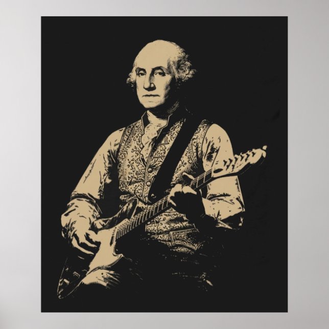 George Washington Playing Electric Guitar  Poster (Front)