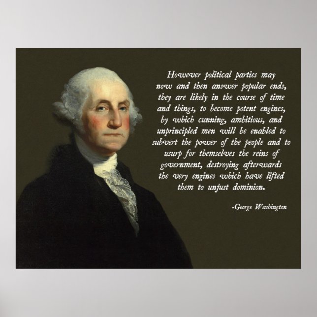 George Washington Political Parties Quote Poster (Front)
