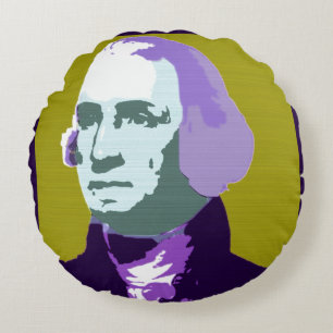 George Washington Pop Art No. 1 Round Cushion