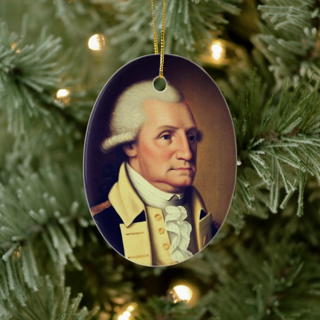 George Washington portrait (1790) Ceramic Tree Decoration (Tree)