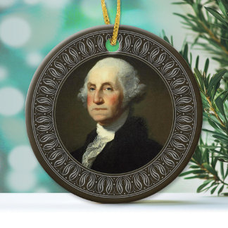 George Washington Portrait Ceramic Tree Decoration