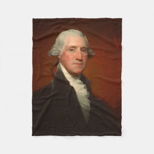 George Washington Portrait Fleece Blanket (Front)