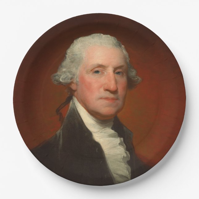 George Washington Portrait Napkins Paper Plate (Front)