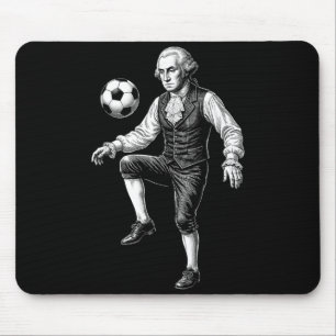 George Washington President Playing Soccer Retro Mouse Mat