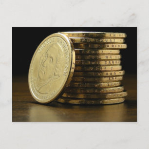 George Washington Presidential $1 Coin Stack Postcard