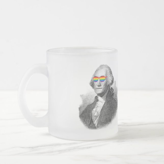 George Washington Pride Frosted Glass Coffee Mug (Left)