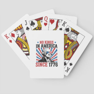 George Washington Protest Sign No Kings In America Playing Cards