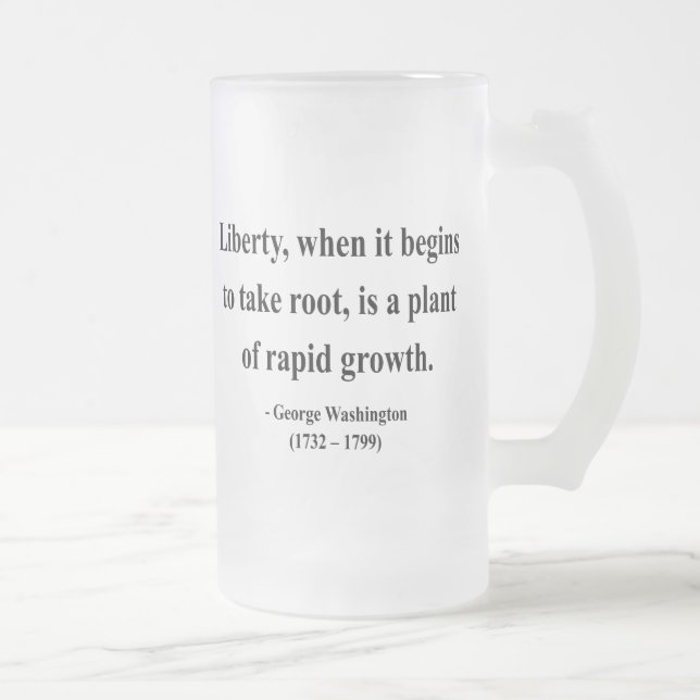 George Washington Quote 2a Frosted Glass Beer Mug (Right)