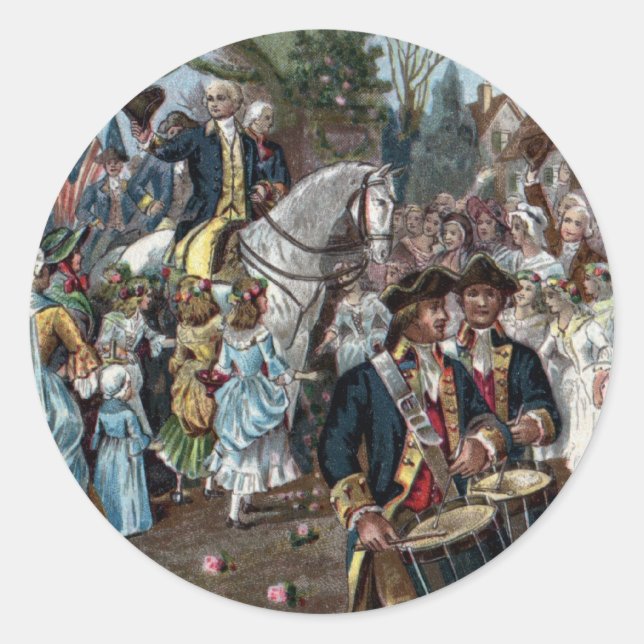 George Washington Returns to Trenton Classic Round Sticker (Front)