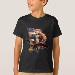 George Washington Riding A Bald Eagle Patriotic Wo T-Shirt