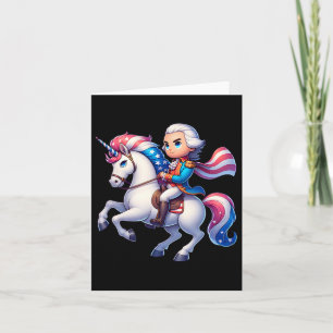 George Washington Riding A Unicorn 4th Of July Vin Card