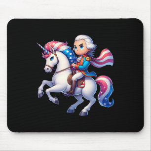 George Washington Riding A Unicorn 4th Of July Vin Mouse Mat