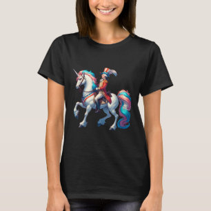 George Washington Riding A Unicorn 4th Of July Vin T-Shirt