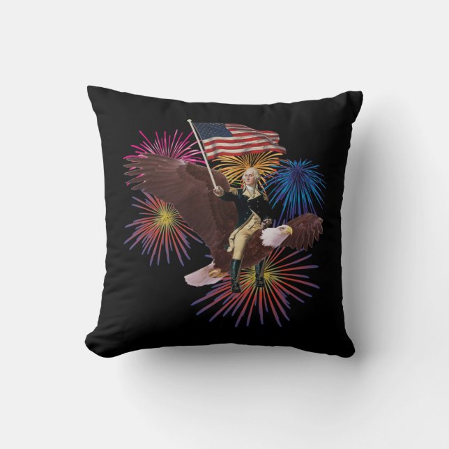George Washington Riding an Eagle with a Flag Cushion (Front)
