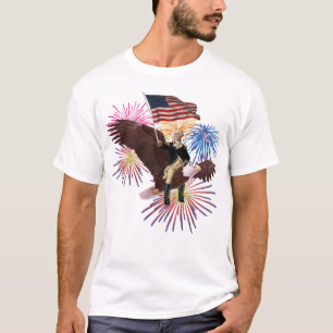 George Washington Riding an Eagle with a Flag T-Shirt