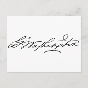 George Washington Signature Postcard