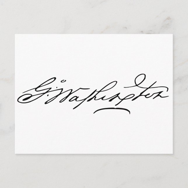 George Washington Signature Postcard (Front)