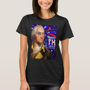George Washington Sunglasses 4th Of July Design T-Shirt