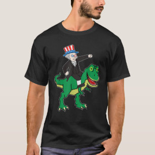 George Washington T Rex Funny 4th Of July American T-Shirt