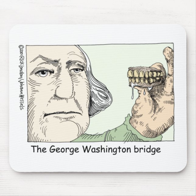 George Washington Teeth Funny Gifts & Collectibles Mouse Mat (Front)