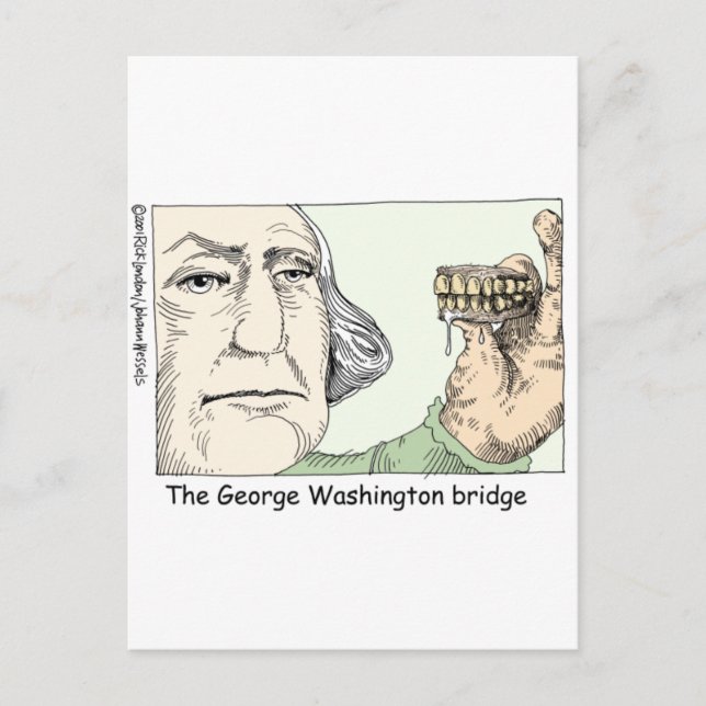 George Washington Teeth Funny Gifts & Collectibles Postcard (Front)