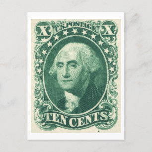 George Washington Ten Cents US Postage Postcard