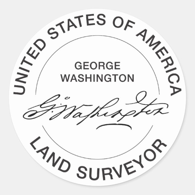 George Washington USA Land Surveyor Seal (Front)