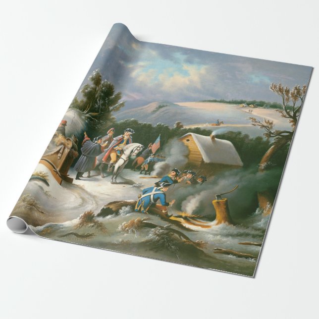 George Washington Vintage Christmas Wrapping Paper (Unrolled)