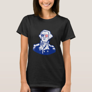 George Washington Wearing Sunglasses With Usa Flag T-Shirt