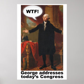 George Washington WTF (with caption) Poster