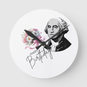 George Washington's birthday Round Clock
