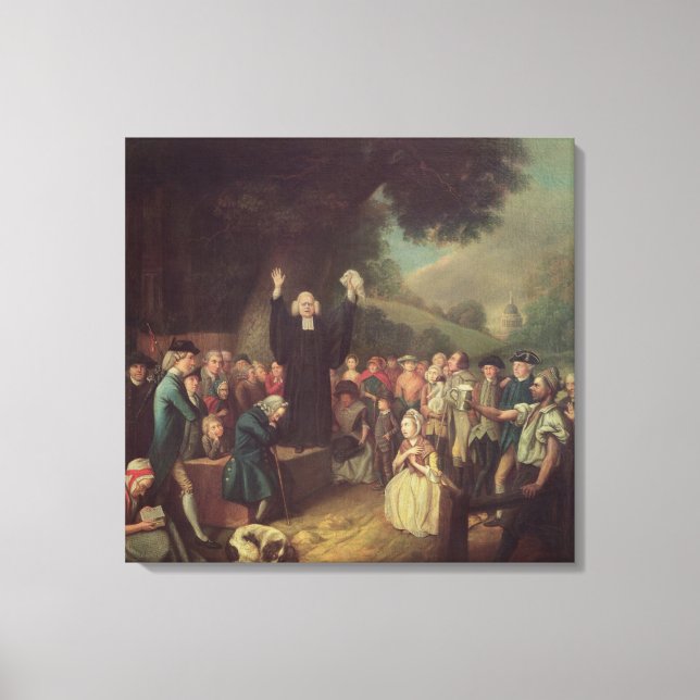 George Whitefield preaching Canvas Print (Front)