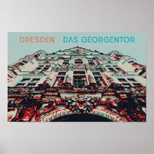 Georgentor Façade, Dresden illustration Poster (Front)