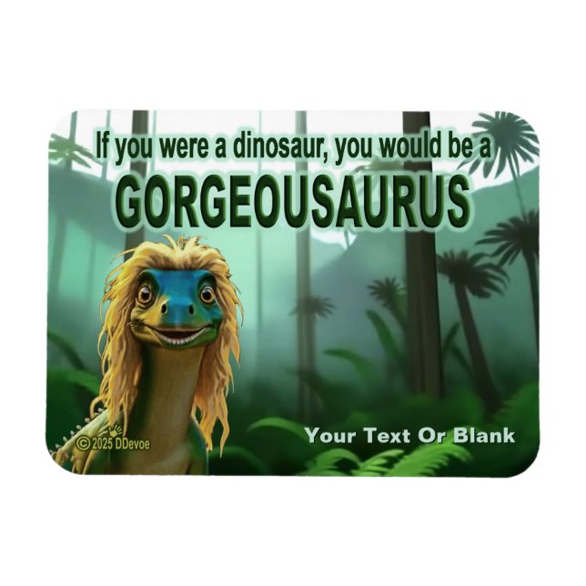 Georgeousaurus Blonde Dinosaur Magnet (Horizontal)