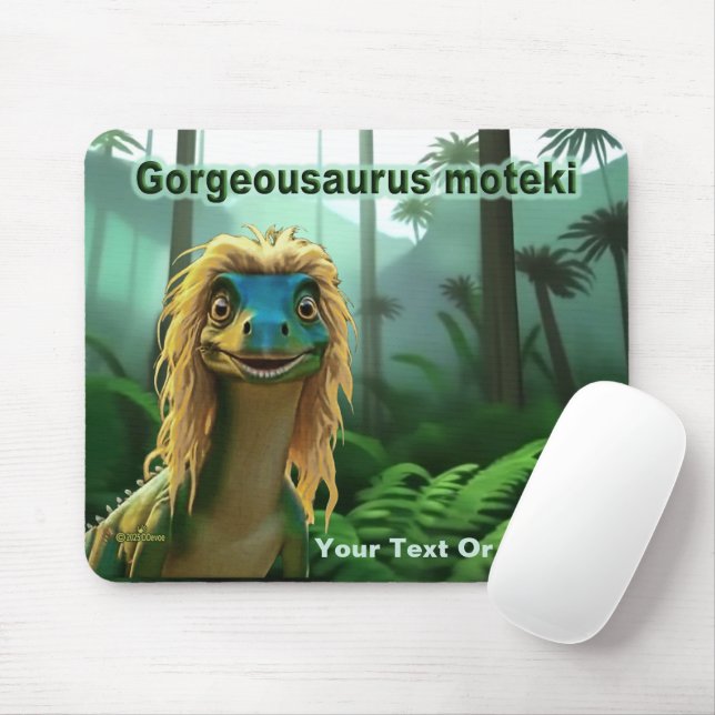 Georgeousaurus Blonde Dinosaur Mouse Mat (With Mouse)