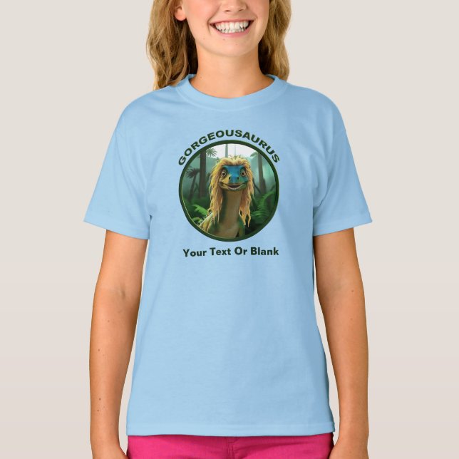 Georgeousaurus Blonde Dinosaur T-Shirt (Front)