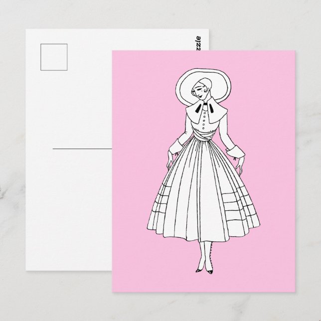 Georges Barbier 1920s Fashion Illustration Postcard (Front/Back)