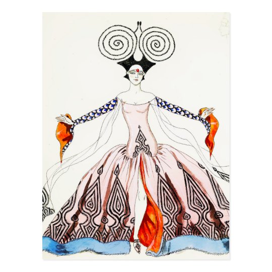Georges Barbier Art Deco Fashion Postcard Zazzle Co Uk