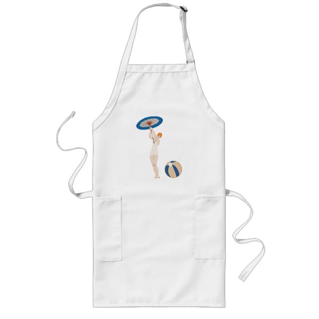 Georges Barbier Au Lido 1924 Fashion Illustration Long Apron (Front)