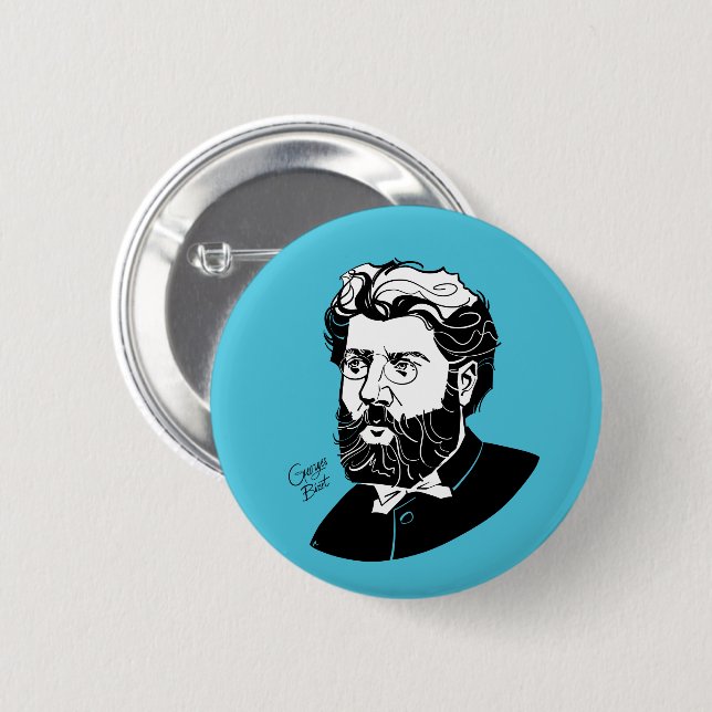Georges Bizet 6 Cm Round Badge (Front & Back)