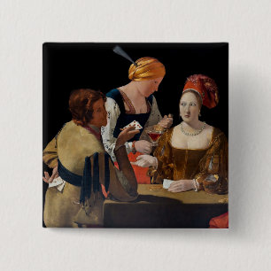 Georges de la Tour - Cheat with Ace of Diamonds 15 Cm Square Badge