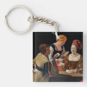 Georges de la Tour - Cheat with Ace of Diamonds Key Ring