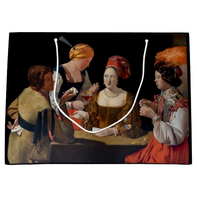 Georges de la Tour - Cheat with Ace of Diamonds Large Gift Bag (Front)