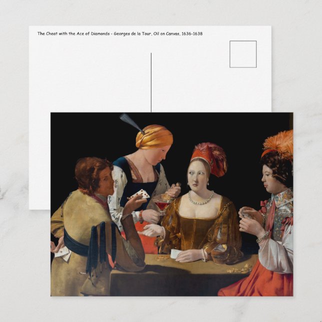 Georges de la Tour - Cheat with Ace of Diamonds Postcard (Front/Back)