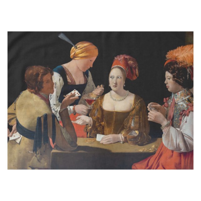 Georges de la Tour - Cheat with Ace of Diamonds Tablecloth (Front (Horizontal))
