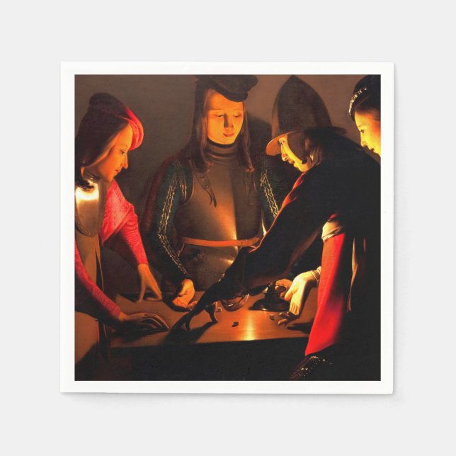 Georges de la Tour - The Dices Players Napkin (Front)