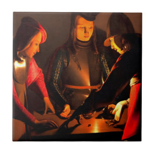 Georges de la Tour - The Dices Players Tile